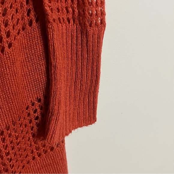 Women’s MUDD Long Sleeve Long Cardigan Duster Y2K 90s Size Medium Dark Orange - Picture 7 of 8